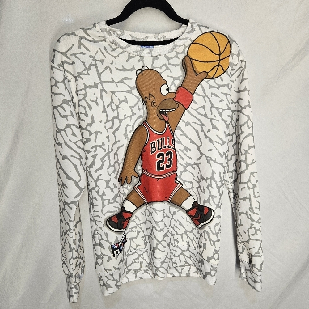 Mr 1991 Inc and Miss Go Simpsons Black Homer Basketball Graphic Shirt Medium